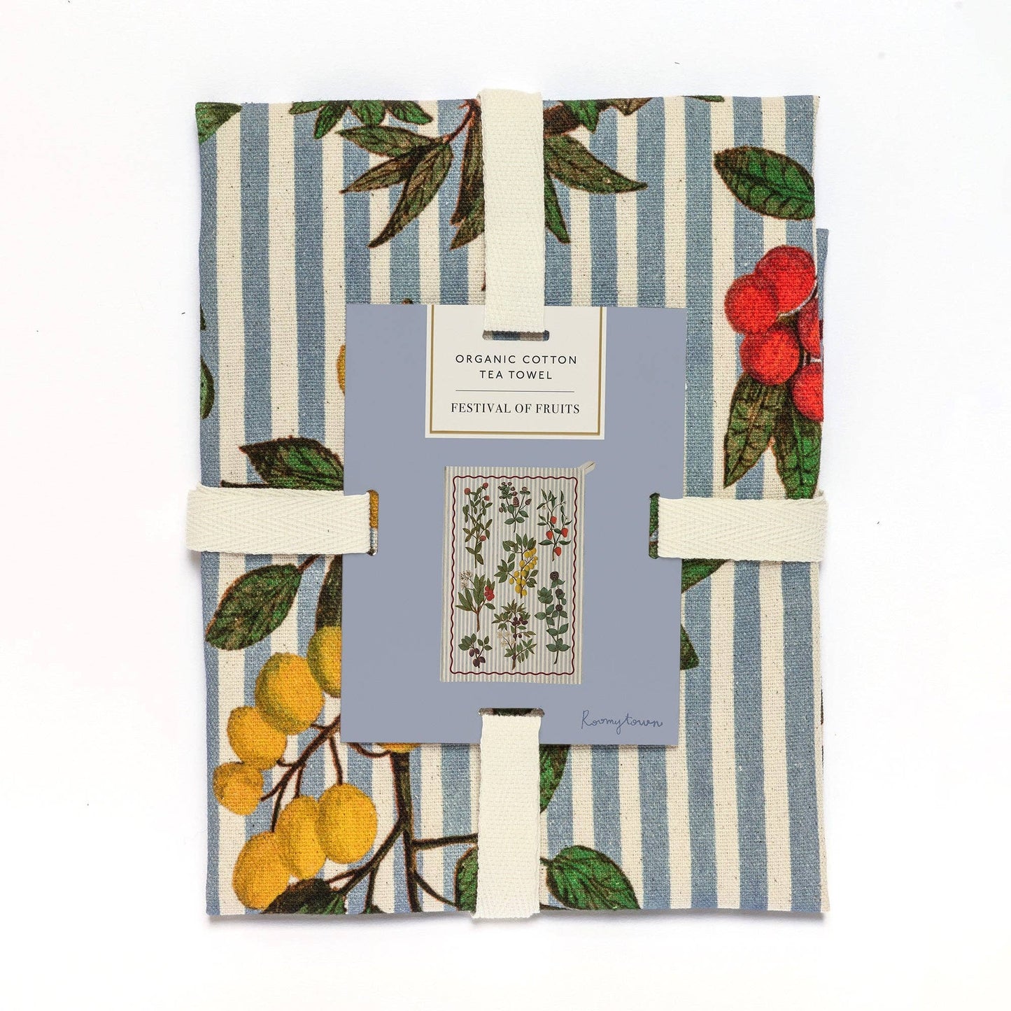 Roomytown Inc: Organic Cotton Tea Towel (Festival of Fruits)