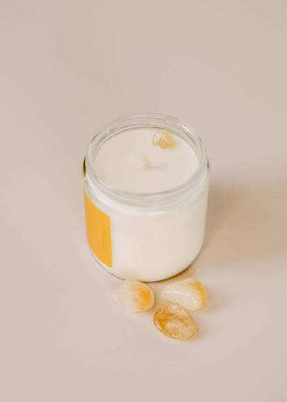 Jax Kelly: 4oz Clear Crystal Candle - Citrine - Success