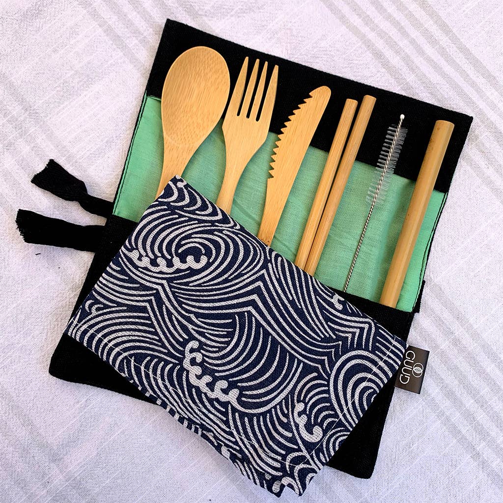 GUUD Brand Products - GUUD Brand Bamboo 6-piece Reusable Cutlery With Cotton Wrap