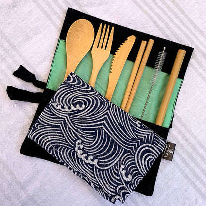 GUUD Brand Products - GUUD Brand Bamboo 6-piece Reusable Cutlery With Cotton Wrap