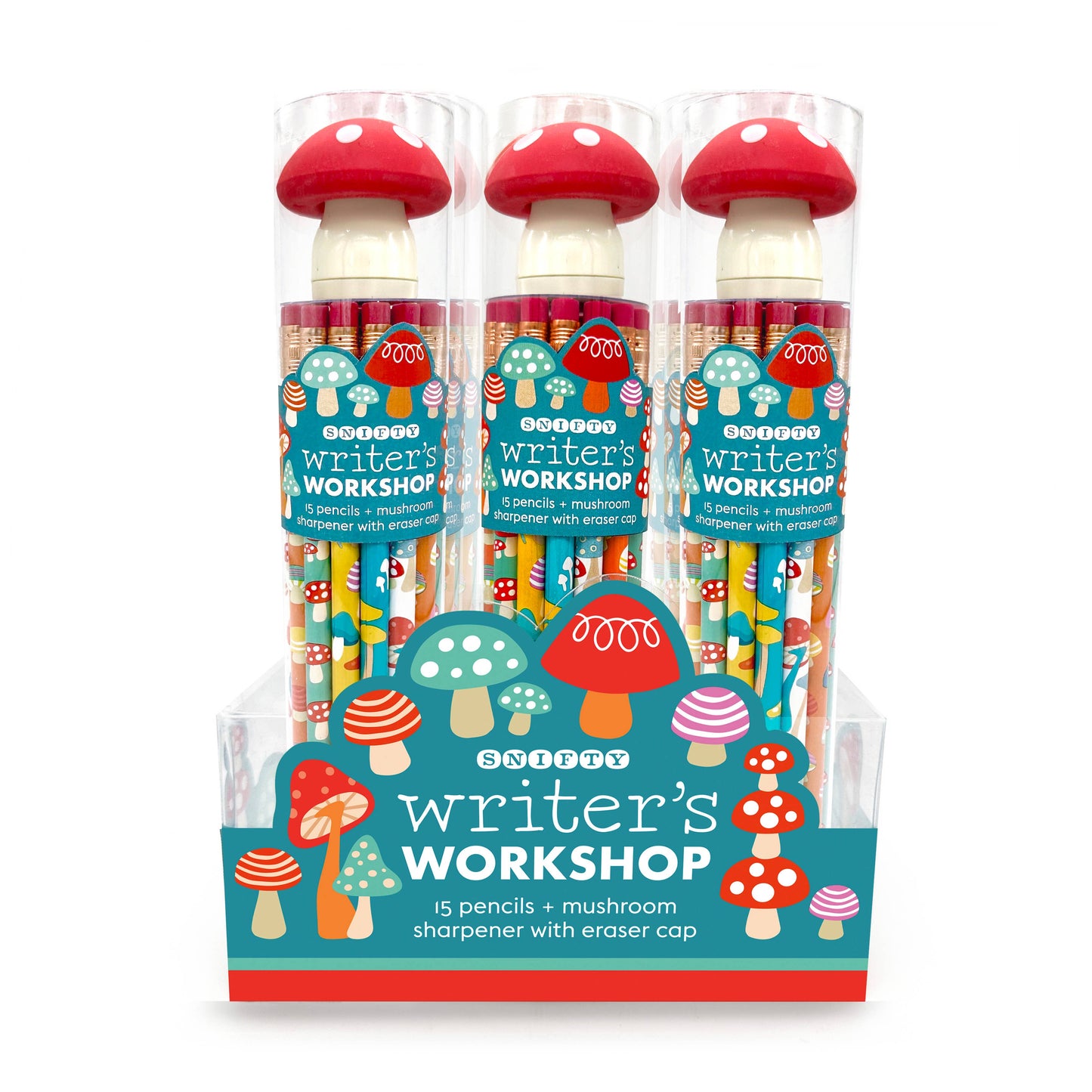 SNIFTY:  WRITER'S WORKSHOP Mushroom Pencils + Sharpener