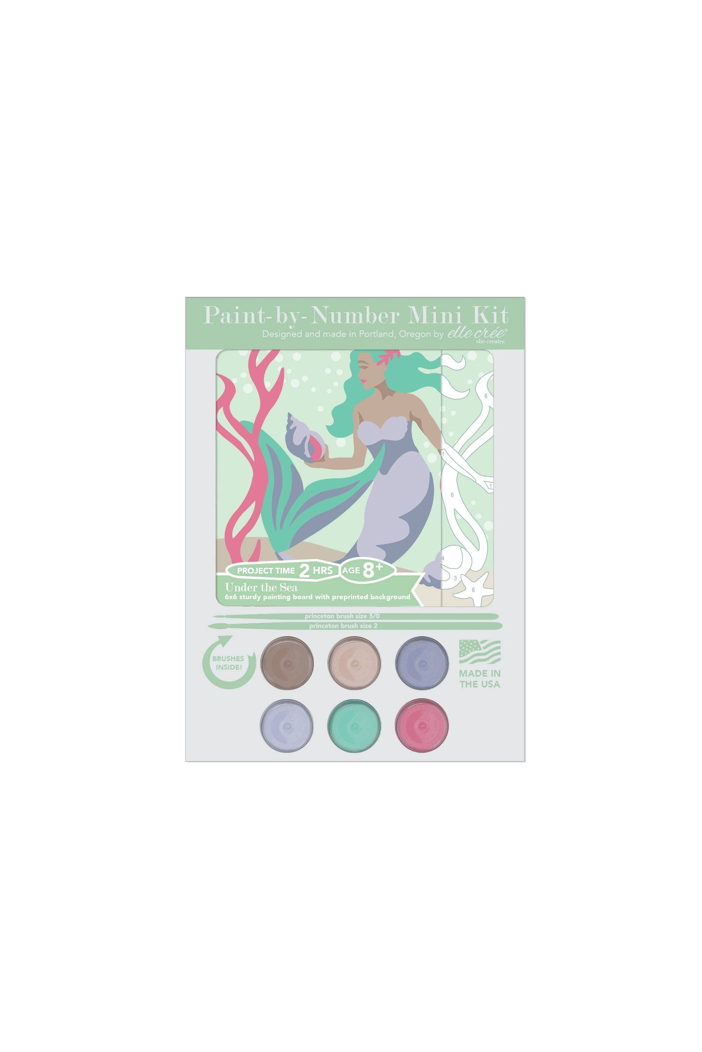 Elle Crée (She Creates): KIDS MINI Under the Sea Paint-by-Number Kit