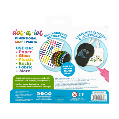 OOLY: Dot-A-Lot: Dimensional Craft Paint - Bright (Set of 8)