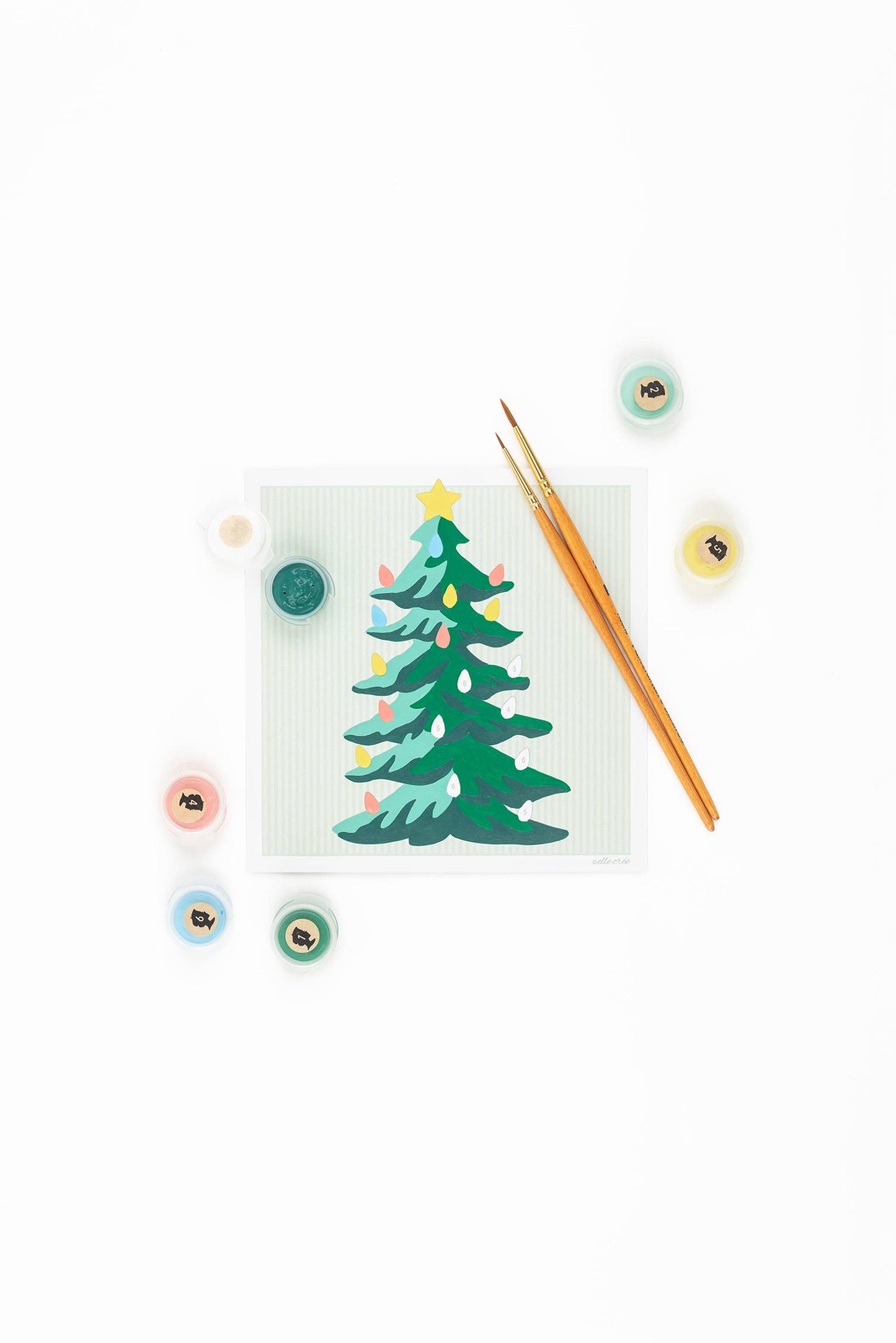 Elle Crée (She Creates): Christmas Tree MINI Paint-by-Number Kit