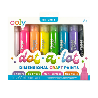 OOLY: Dot-A-Lot: Dimensional Craft Paint - Bright (Set of 8)