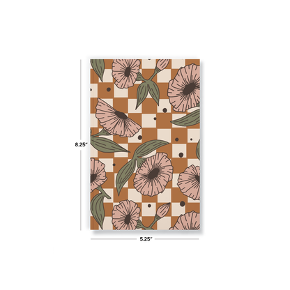 Denik: Checks and Flowers Classic Layflat Journal Notebook