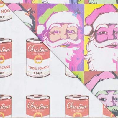 Wrappily Eco Gift Wrap Co.: Warhol Santa Double-sided Eco Wrapping Paper