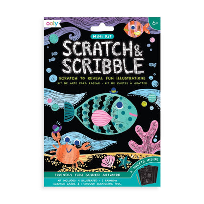 OOLY: Mini Scratch & Scribble Art Kit: Friendly Fish