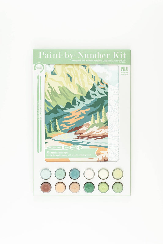 Elle Crée (She Creates): Mountainscape Paint-by-Number Kit