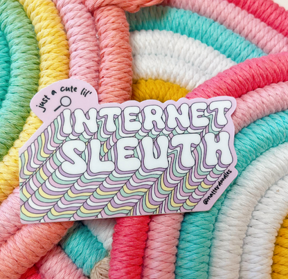 NatterDoodle - Just a Cute Lil' Internet Sleuth Funny Waterproof Sticker