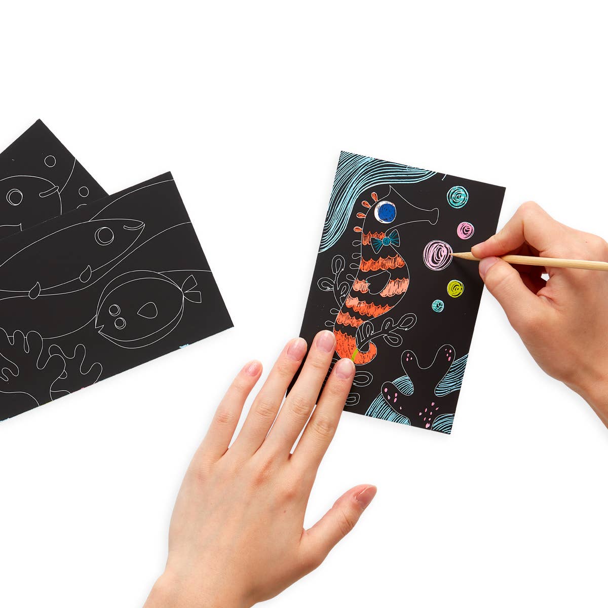 OOLY: Mini Scratch & Scribble Art Kit: Friendly Fish