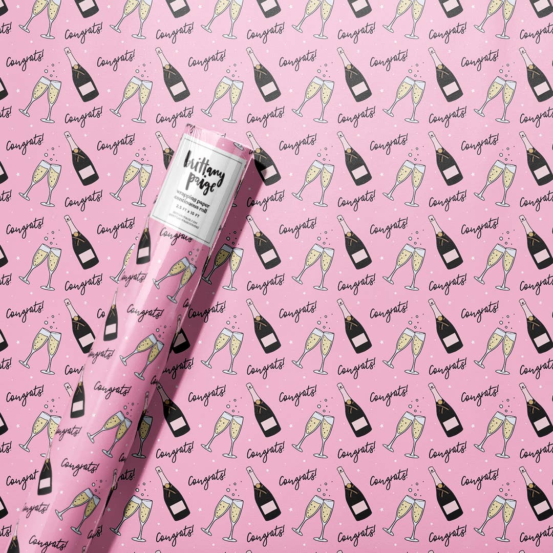 Brittany Paige: Congrats Champagne Wrapping Paper Roll