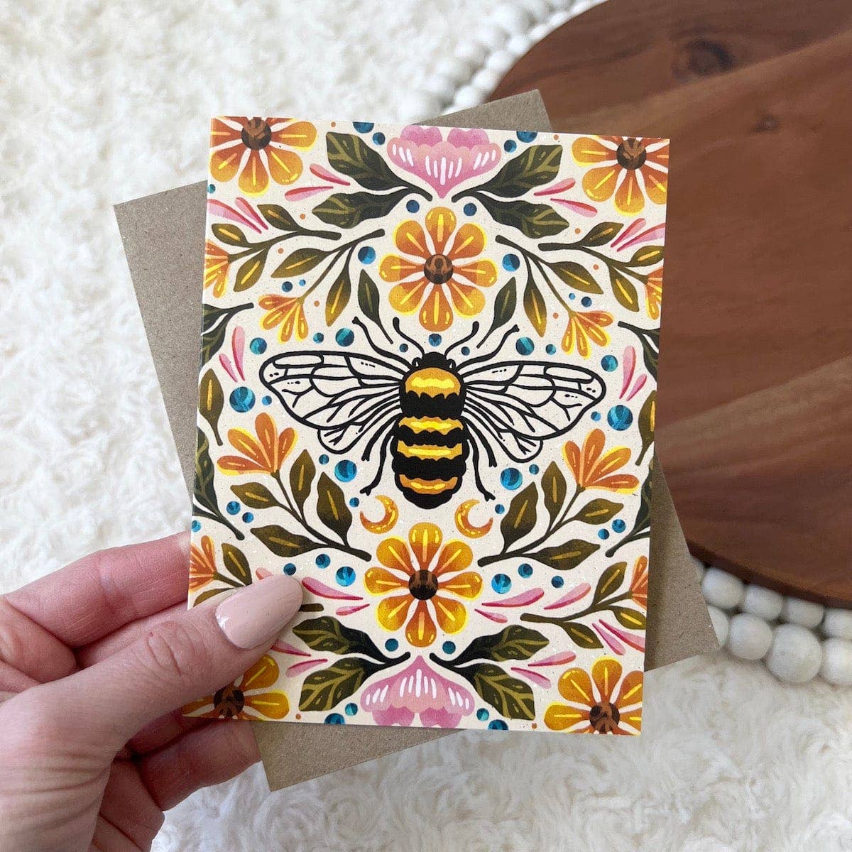 Big Moods: Bee & Floral Greeting Card