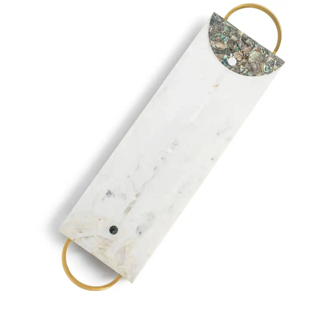 Gauri Kohli: Volga Marble Cheese Board - 18.0" x 6.0"