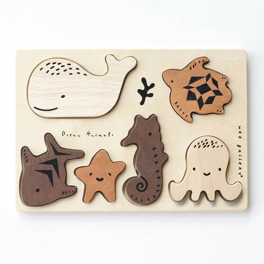 Wee Gallery: Wooden Tray Puzzle - Ocean Animals (2nd Edition)