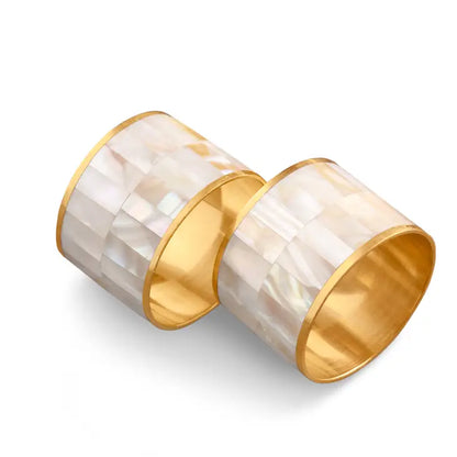 Guari Kholi: Serena White Pearl Napkin Rings, Set of 6