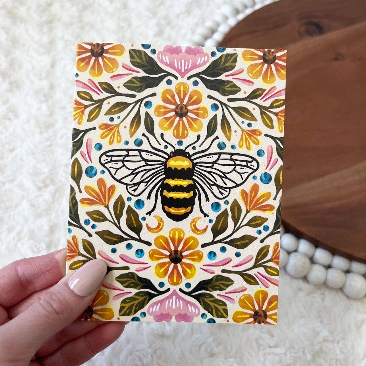 Big Moods: Bee & Floral Greeting Card