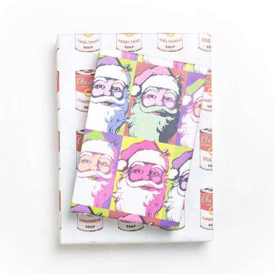 Wrappily Eco Gift Wrap Co.: Warhol Santa Double-sided Eco Wrapping Paper