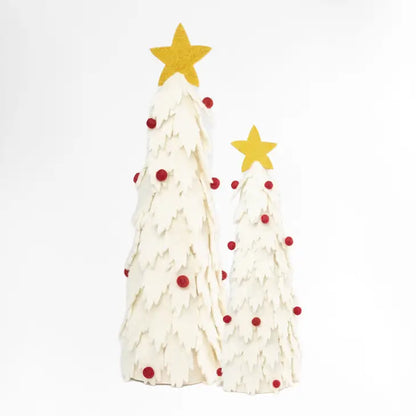 The Winding Road: Christmas Decor White Felt Christmas Tree Assorted Sizes