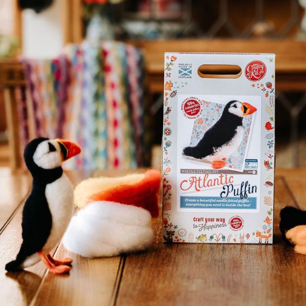 The Crafty Kit Company: British Birds - Atlantic Puffin Needle Felting Craft Kit