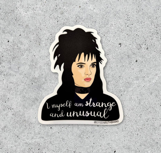 Citizen Ruth: Beetlejuice Lydia Deets I Myself Am Strange vinyl sticker