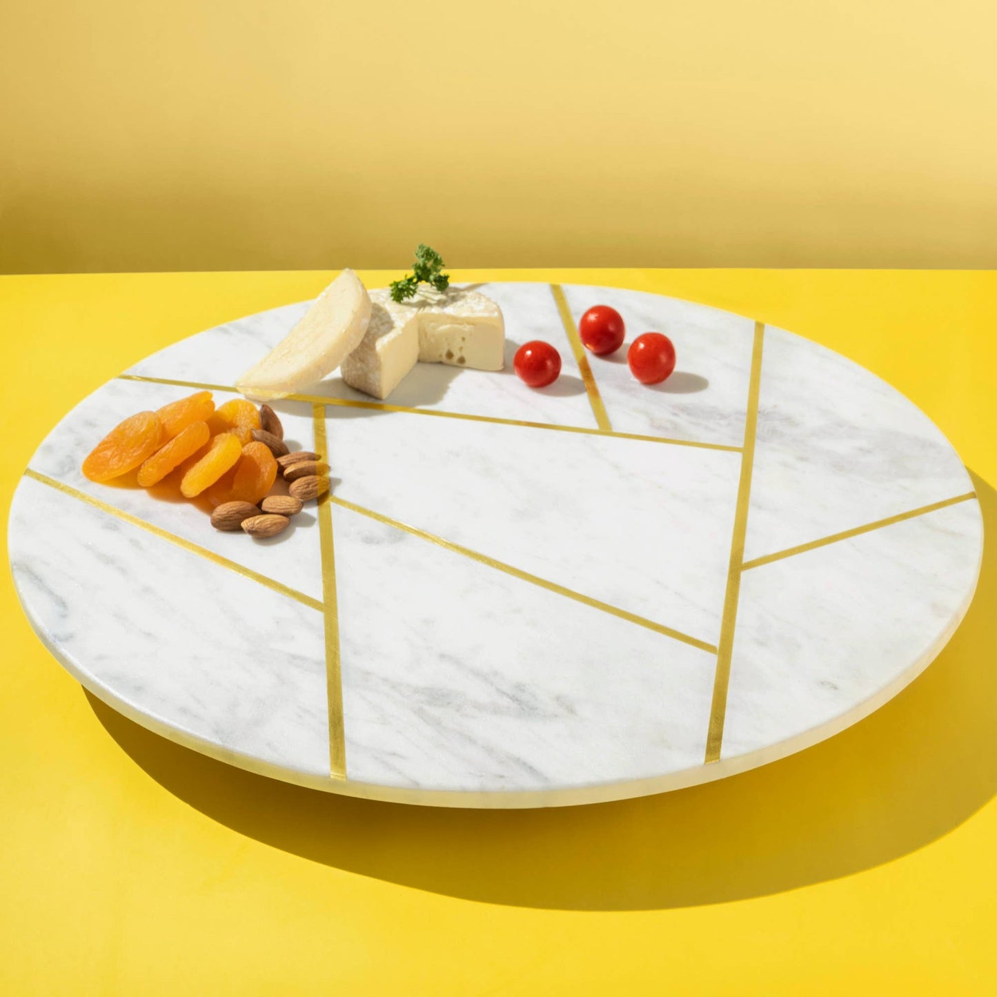 Gauri Kohli: Infinia Marble Lazy Susan - 16" x 16" X 2"