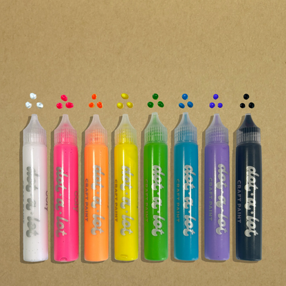 OOLY: Dot-A-Lot: Dimensional Craft Paint - Bright (Set of 8)