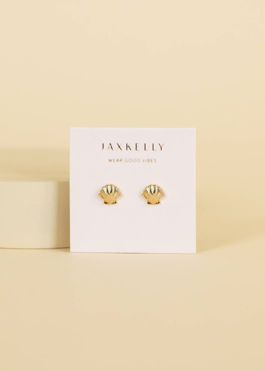 JaxKelly: Seashell - Gold Earrings