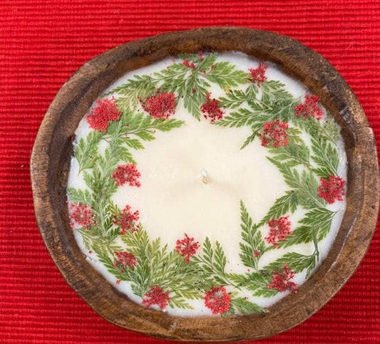 Plaid Rooster Co: Holiday "Yuletide" Round Dough Bowl Soy Candle