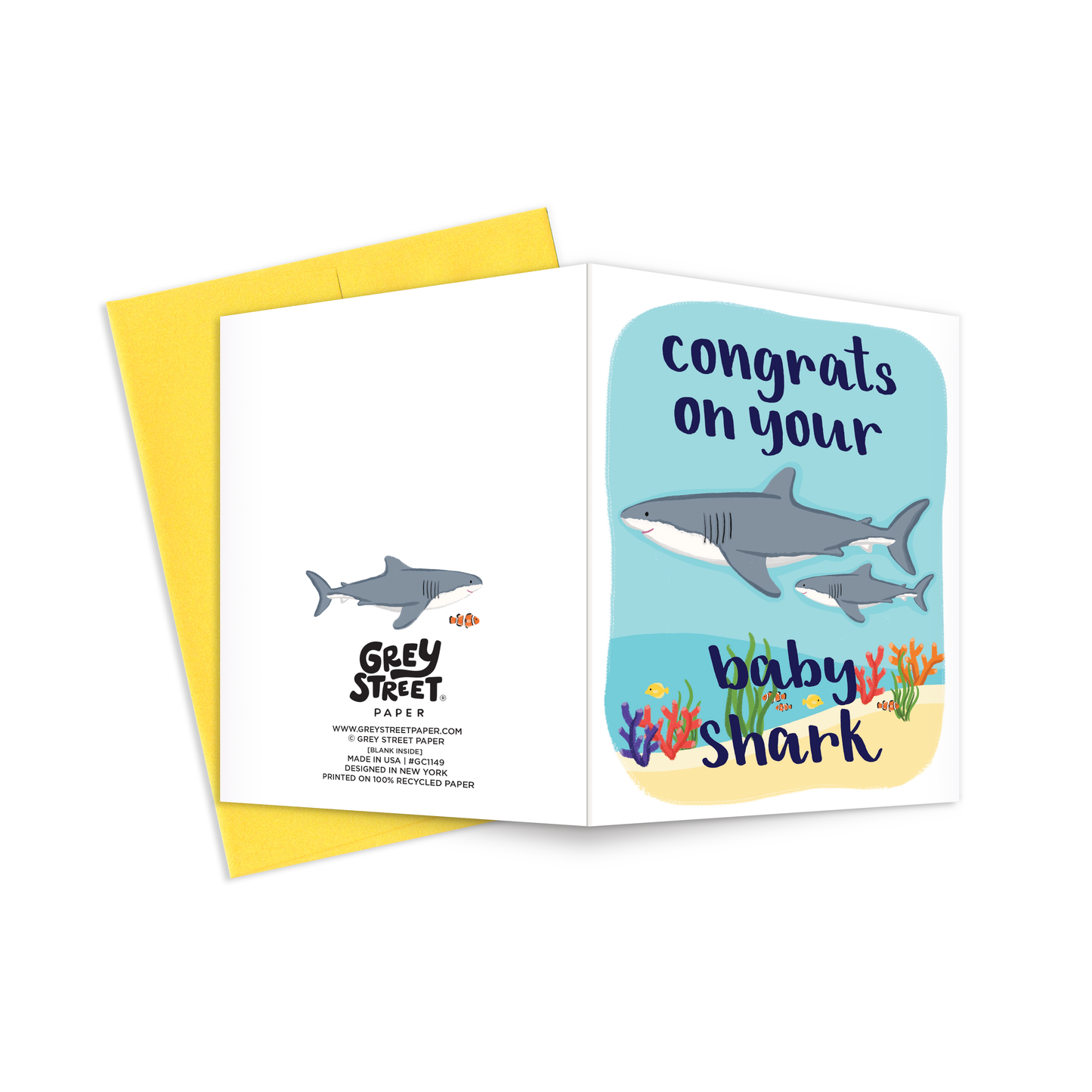 Grey Street Paper: Baby Shark Greeting Card