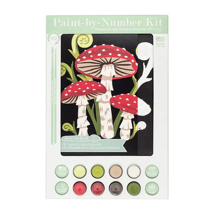 Elle Crée (She Creates): Fly Agaric Mushrooms Mini Paint-By-Number Kit