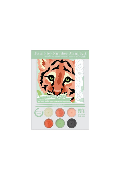 Elle Crée (She Creates): KIDS MINI Tender Tiger Paint-by-Number Kit