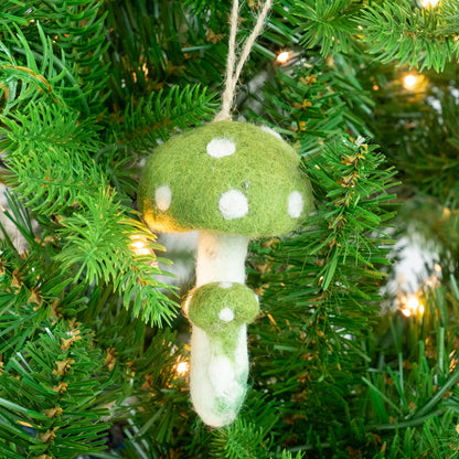 The Winding Road: Felt Mushroom Ornaments  6 Assorted