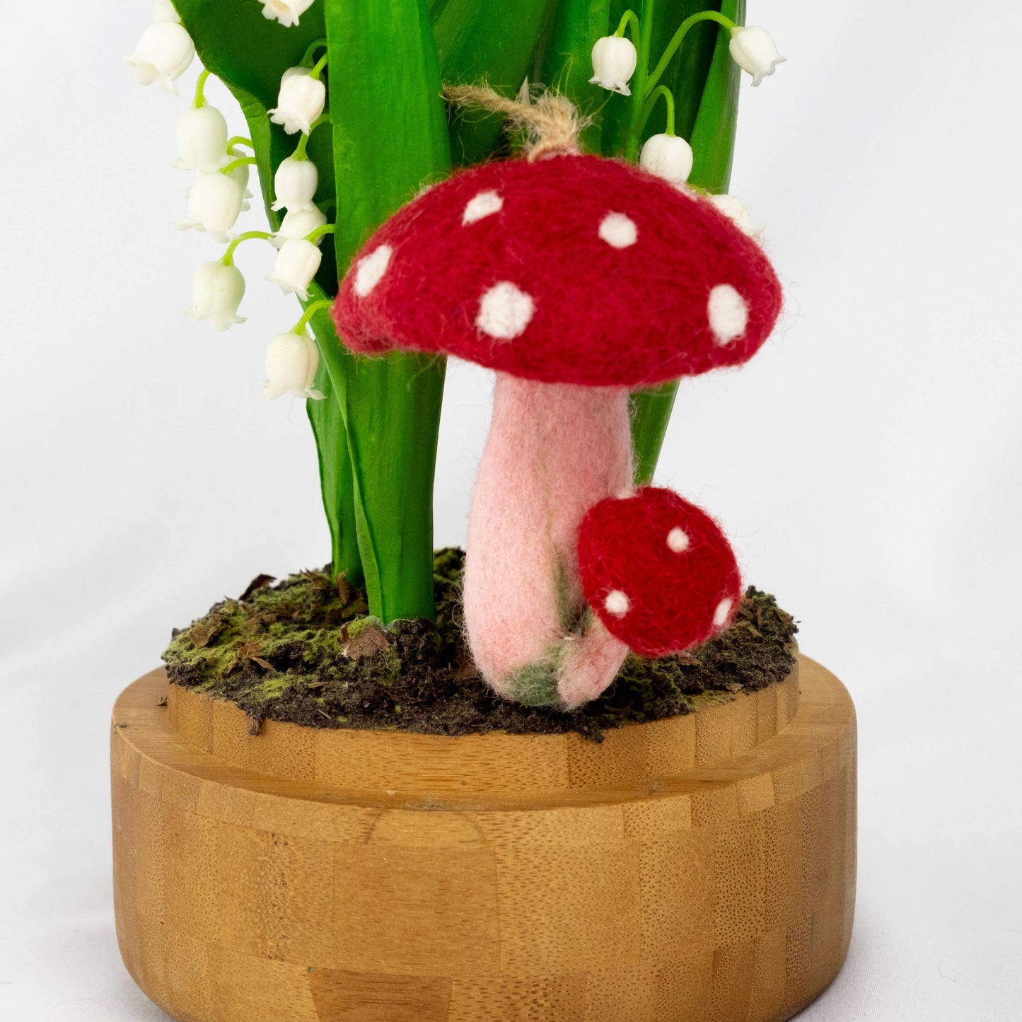 The Winding Road: Felt Spotted Mushroom Ornament