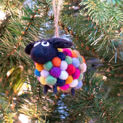 The Winding Road: Ornament Rainbow Ball Sheep