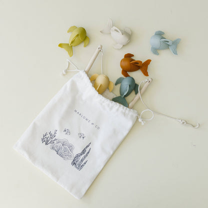Marlowe & Co: Silicone and Wood Fishing Play Set