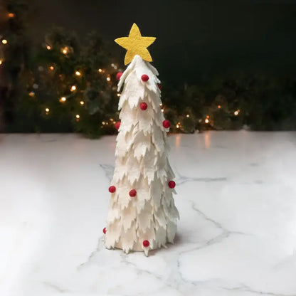 The Winding Road: Christmas Decor White Felt Christmas Tree Assorted Sizes