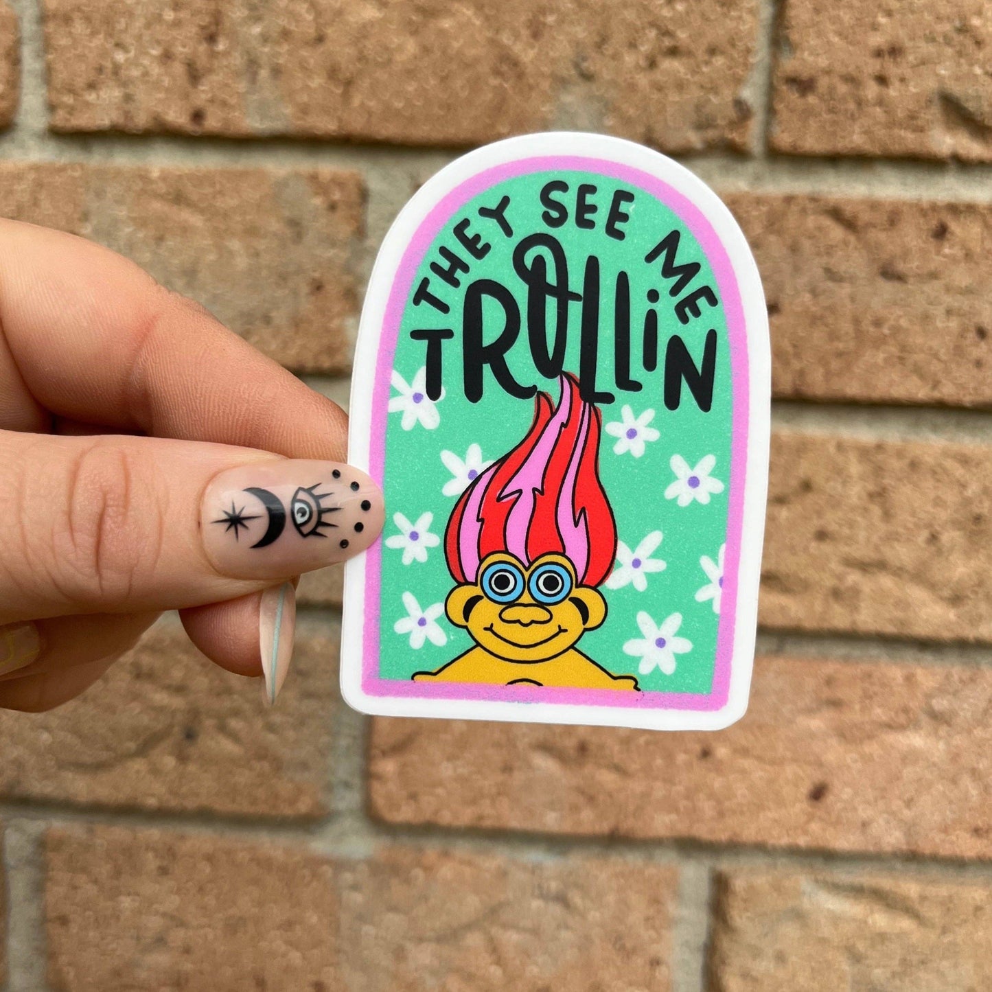 NatterDoodle - They See Me Trollin' Nostalgia 90's Troll Sticker