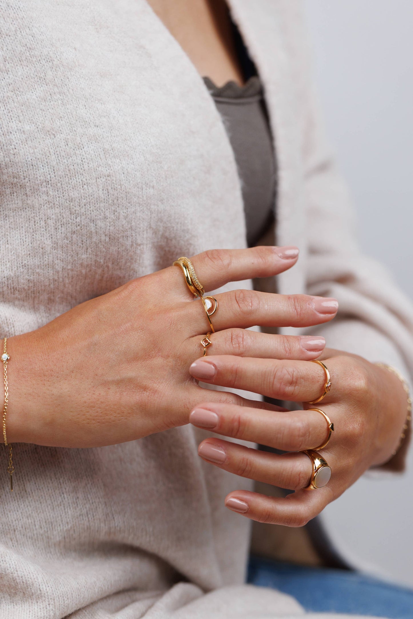 JaxKelly: Gold Rings - Mother of Pearl Stone Arch