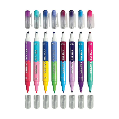 OOLY: Color Layers Double-Ended Layering Markers- Set of 8