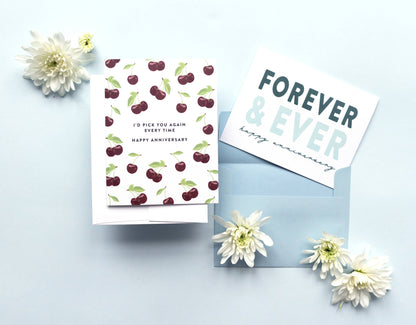 Joy Paper Co.: Pick You Again Cherries Anniversary Card