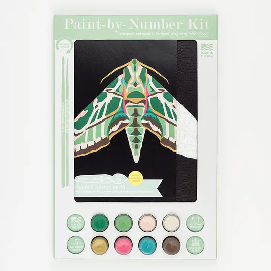 Elle Crée (She Creates): Banded Sphinx Moth Paint-By-Number Kit