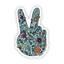 Grey Street Paper: Floral Peace Sign Sticker