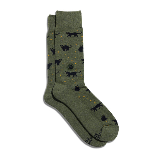 Conscious Step: Socks that Save Cats (Green Cats)