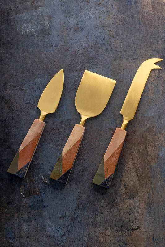 Gauri Kohli: Galicia Marble Cheese Knives, Set of 3