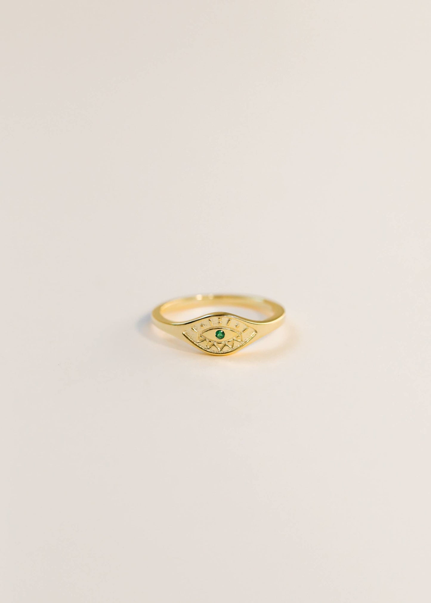 JaxKelly - Gold Rings - Emerald Evil Eye