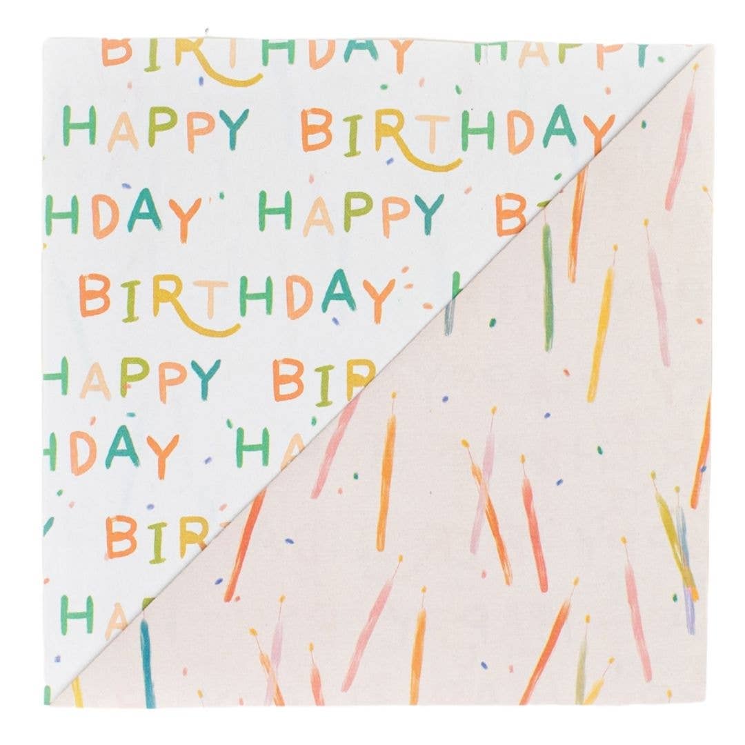 Wrappily Eco Gift Wrap Co.: Candles/ Happy Birthday Double-Sided Eco Wrapping Paper