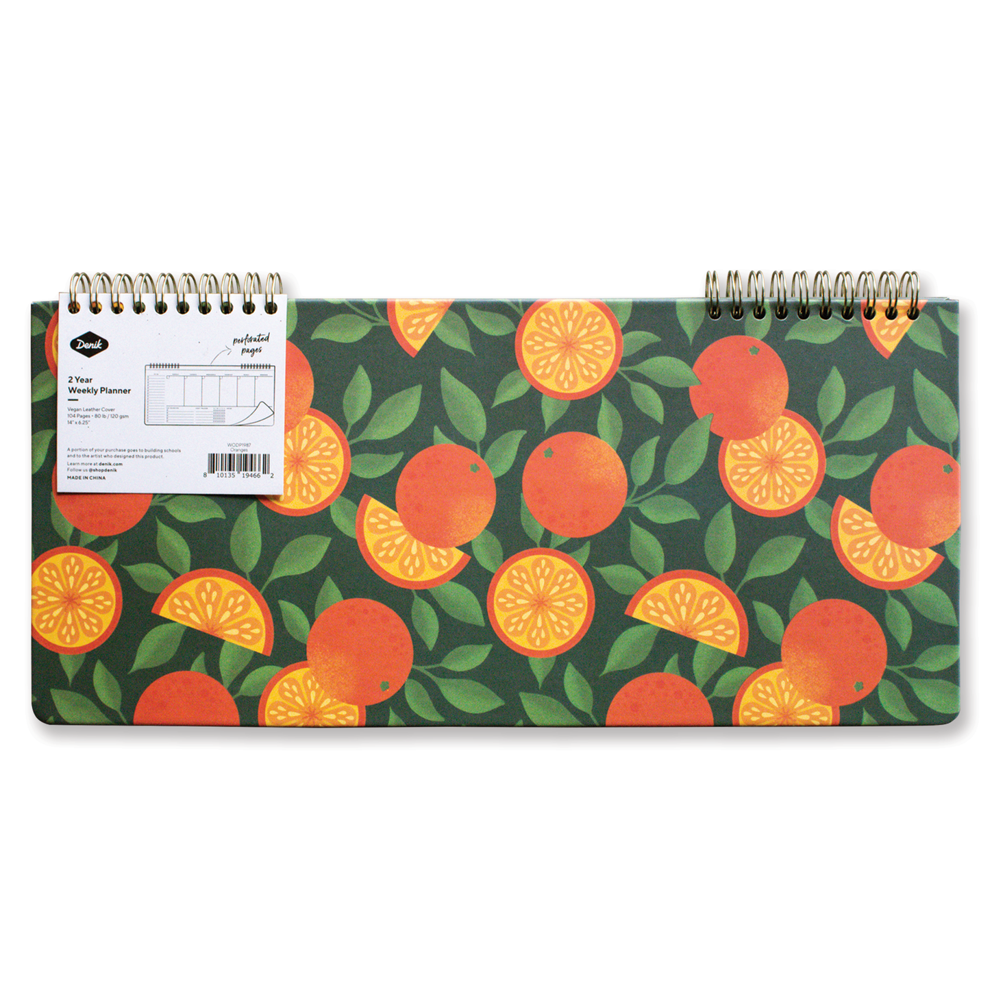 Denik: Oranges Hardcover 2 Year Undated Wire-O Desk Planner