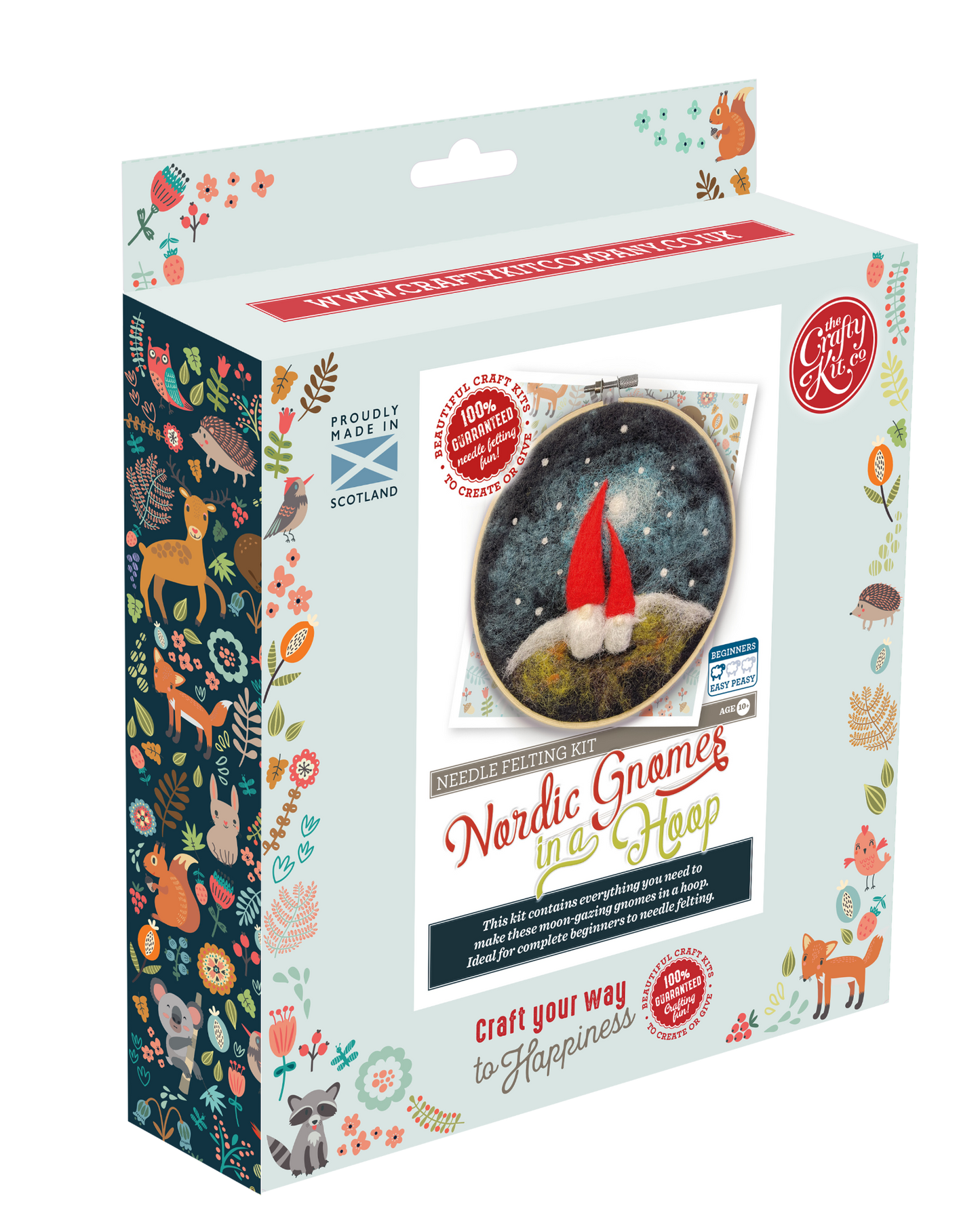 The Crafty Kit Company: Gnomes in a Hoop Needle Felting Craft Kit