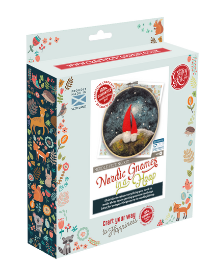 The Crafty Kit Company: Gnomes in a Hoop Needle Felting Craft Kit